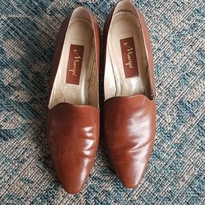Maripe Leather Loafers Cognac 9N vintage